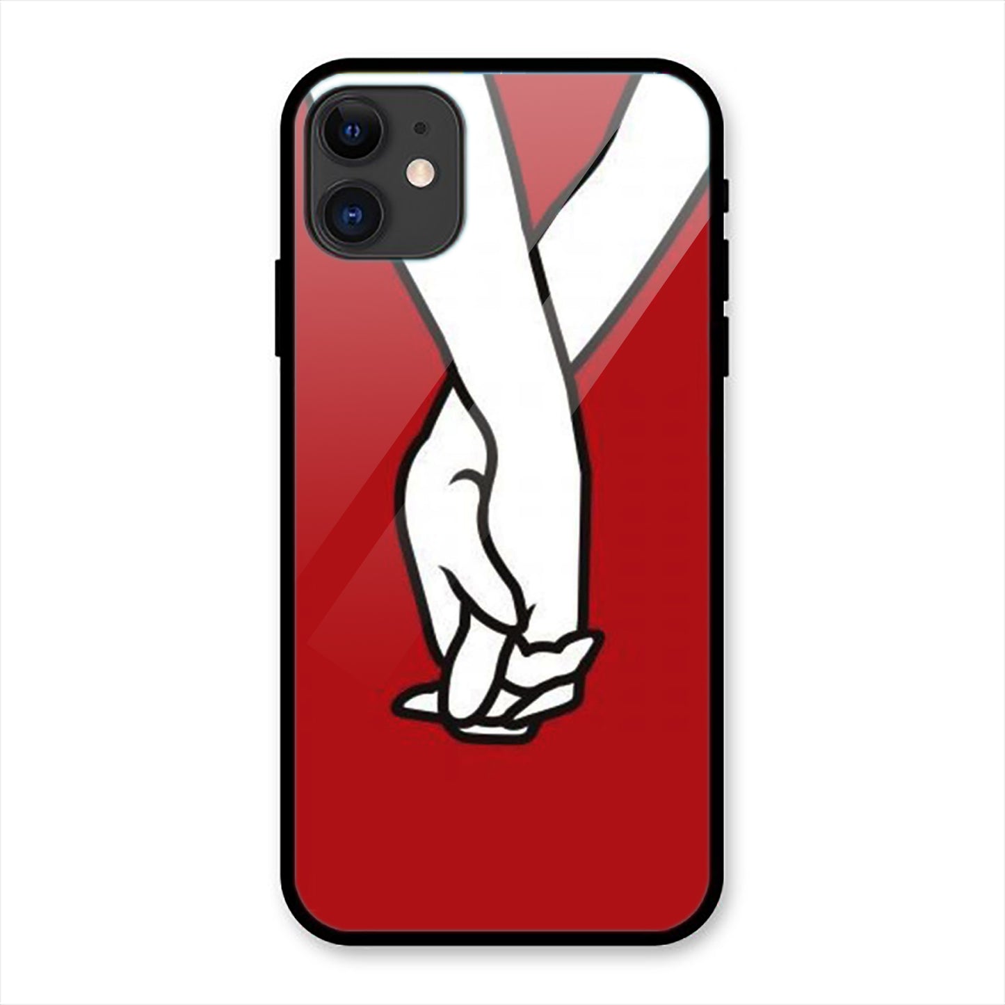 Romantic Couple Hands Print iPhone Metal Phone Case