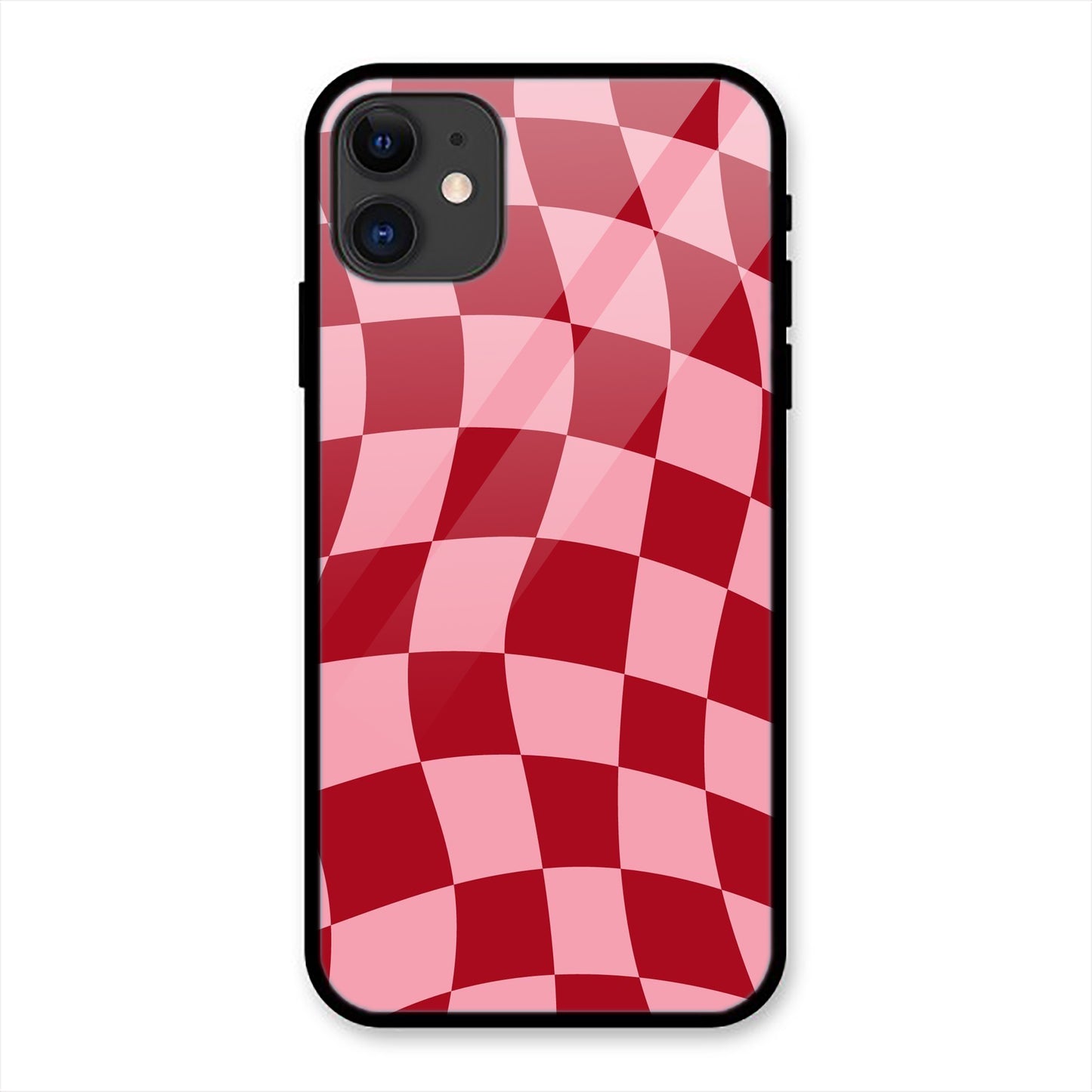 checkered pattern Print iPhone Metal Phone Case