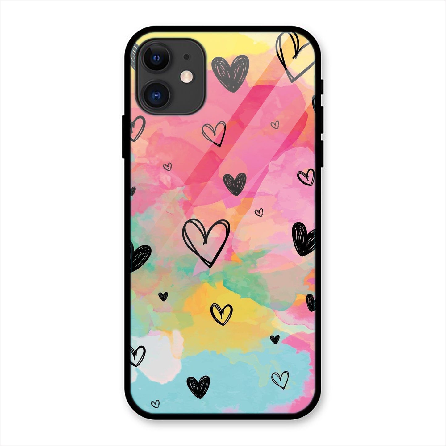 Heart Design Print iPhone Metal Phone Case