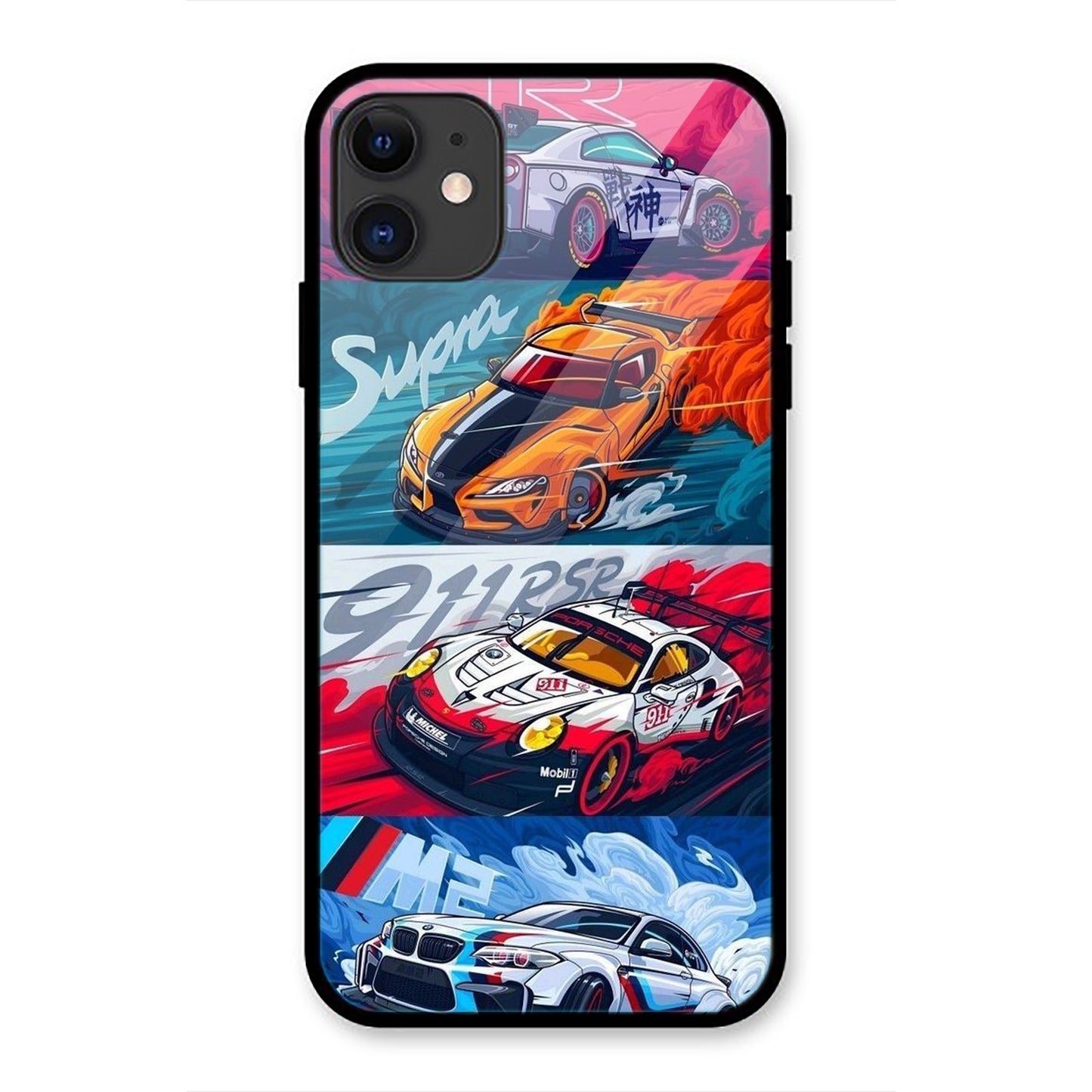 Racing Car Design Print iPhone Metal Phone Case