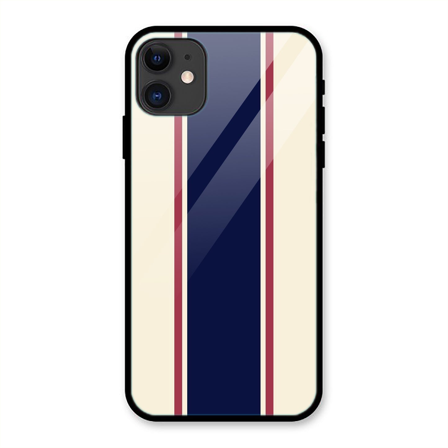 Red Blue Stripe Print Iphone Metal Phone Case