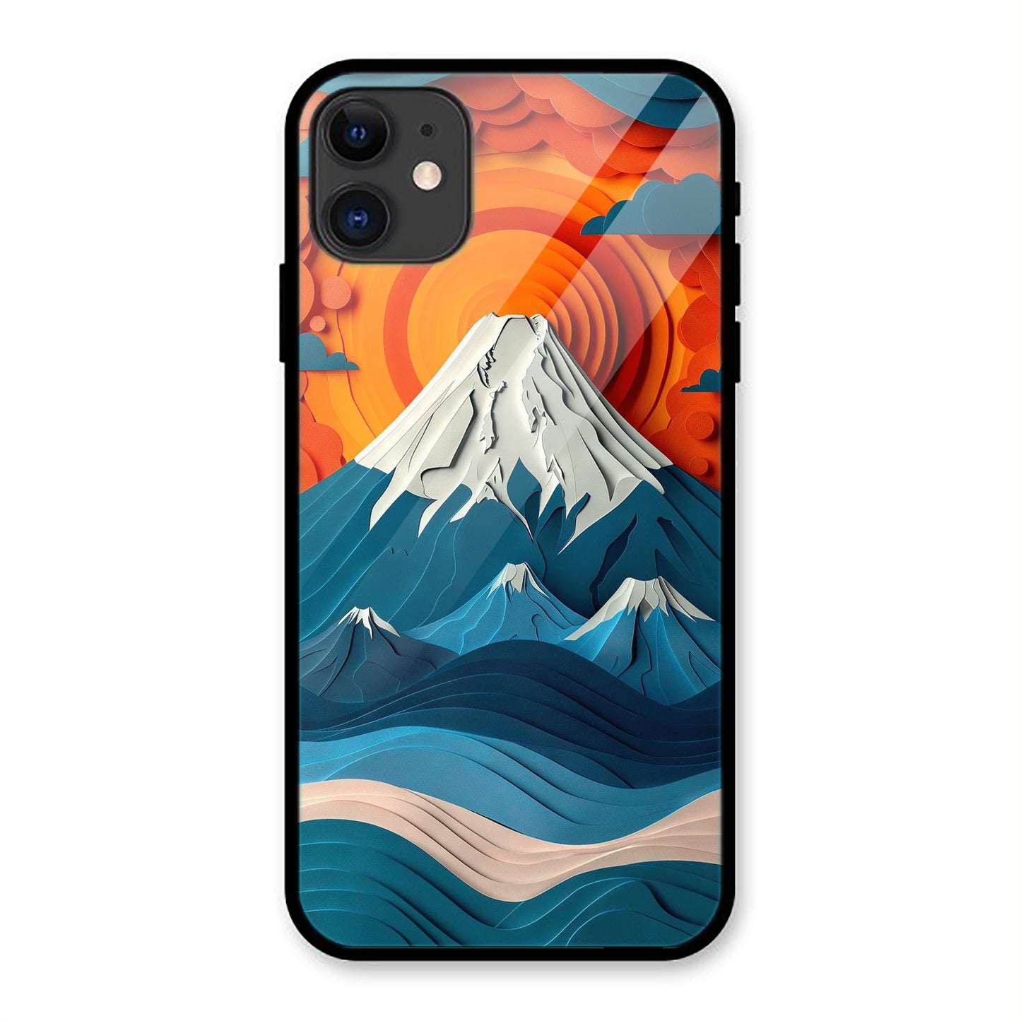 3D Snow Mountain Print Iphone Metal Phone Case