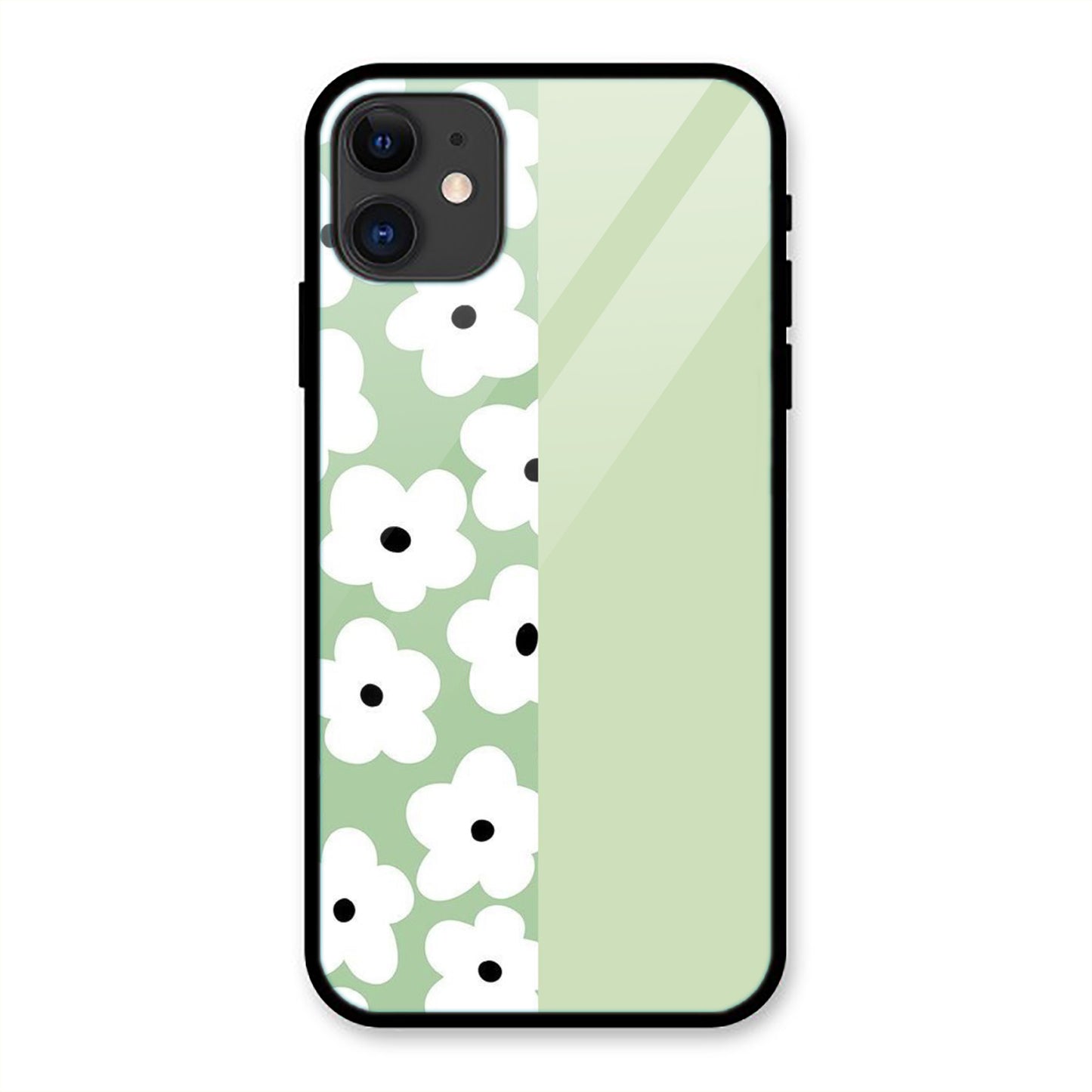 White Flower Pattern Print Iphone Metal Phone Case