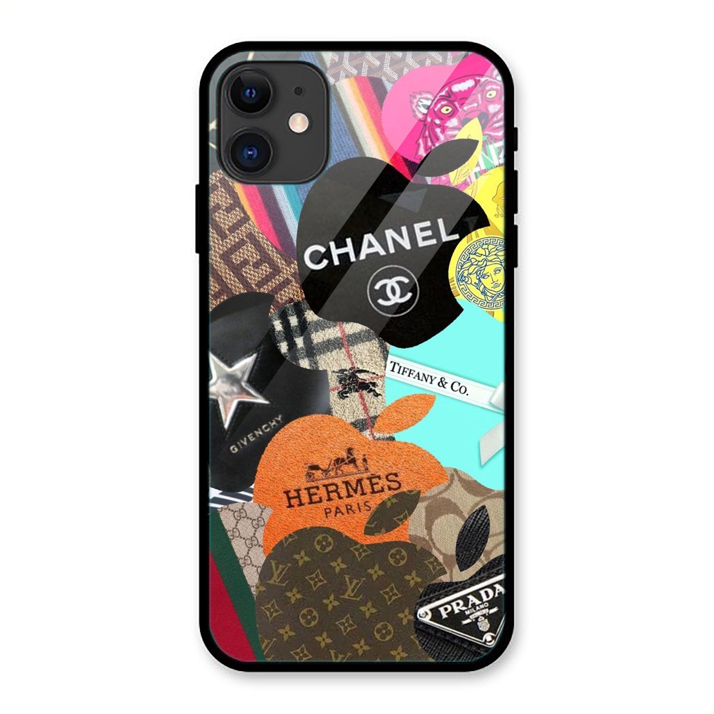 Brand Logo Pattern Print Iphone Metal Phone Case