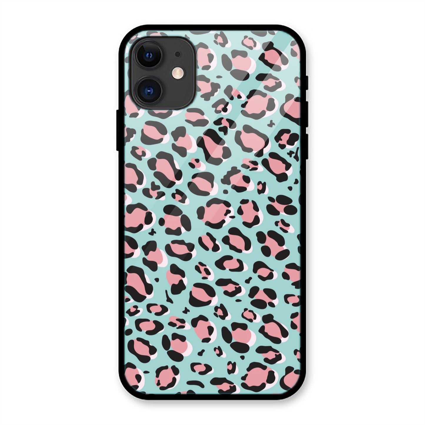 Turquoise Leopard Print Iphone Metal Phone Case