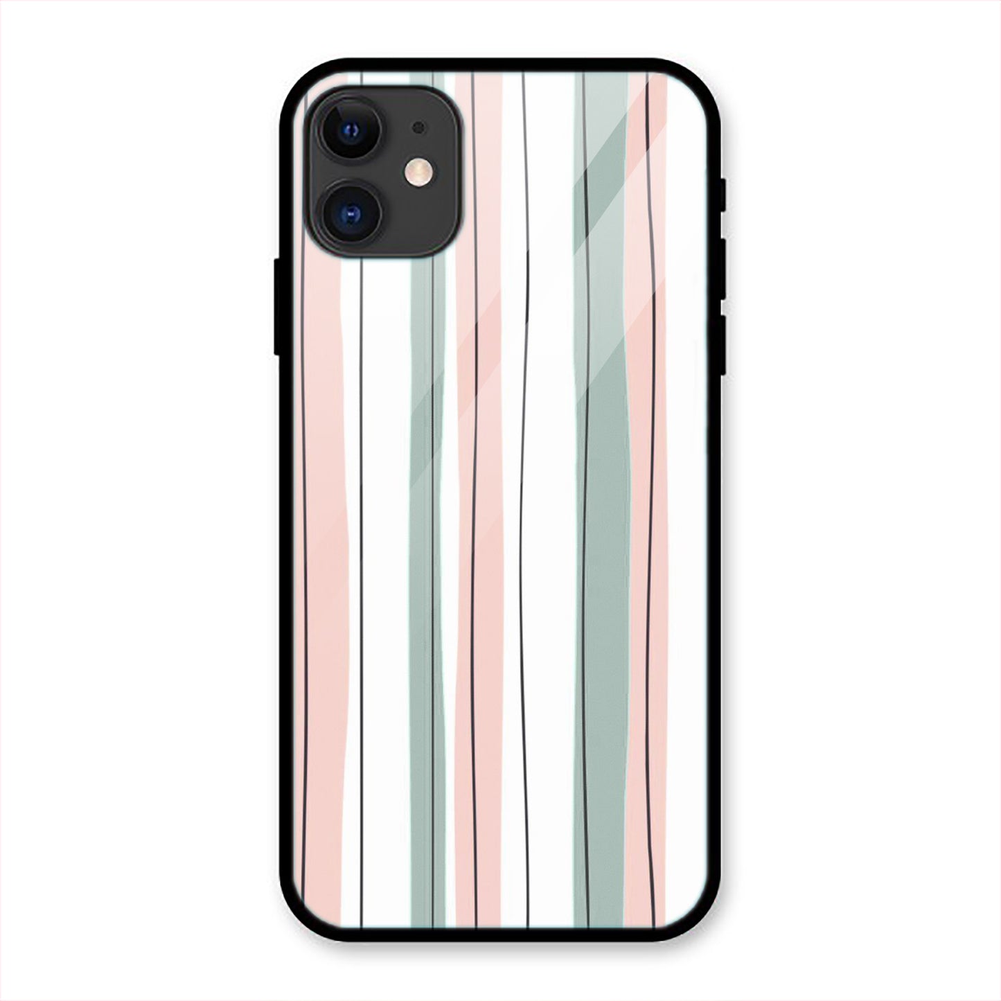 Vertical Color Lines Print Iphone Metal Phone Case