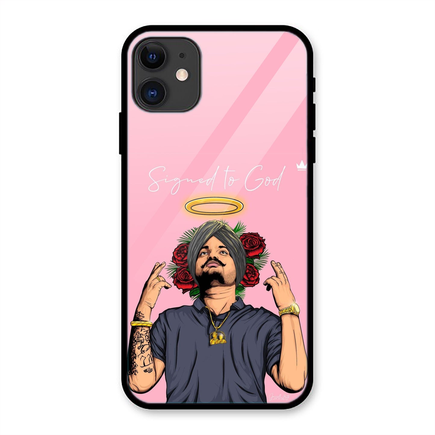 Sidhu Moosewala Pink Print Iphone Metal Phone Case
