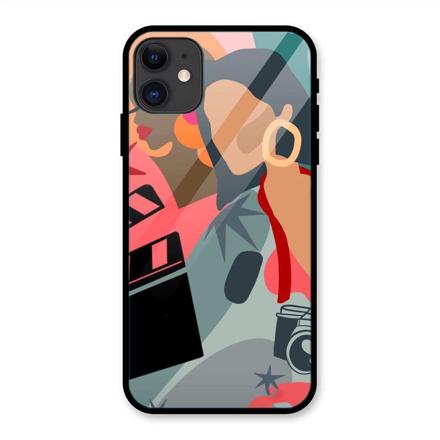 Girl Abstract Print Iphone Metal Phone Case