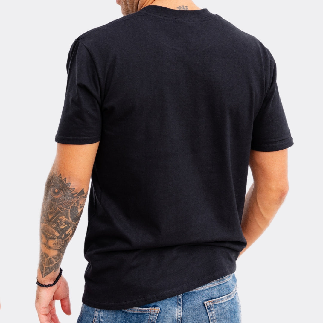 Black Solid Unisex Round Neck Regular 100% Cotton Tshirt