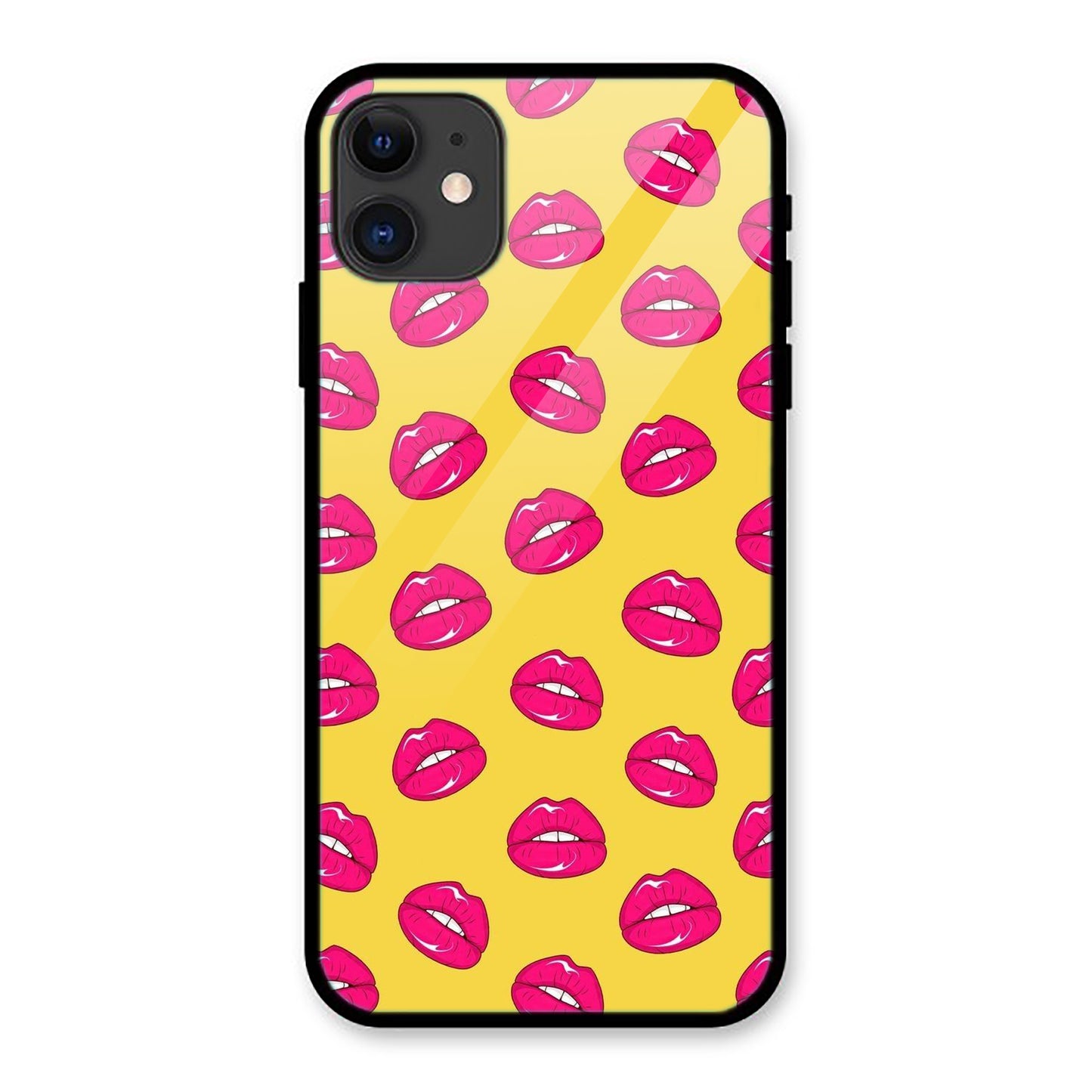 Yellow Red Lips iPhone Metal Phone Case