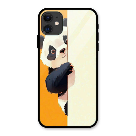 Panda Peek A Boo Print iPhone Metal Phone Case