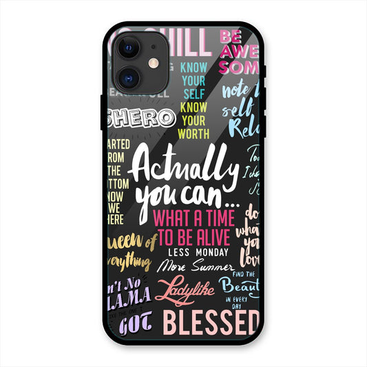 Actually You Can Typography Print iPhone Metal Phone Case