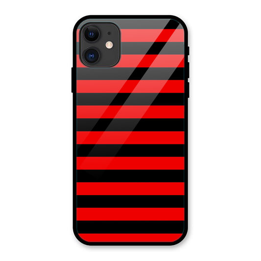 Striped Red and Black Design iPhone Metal Phone Case