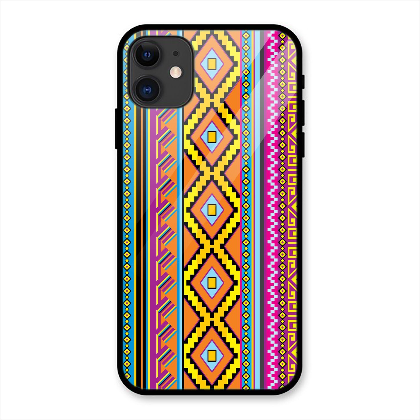 Geomatric Pattern Print iPhone Metal Phone Case