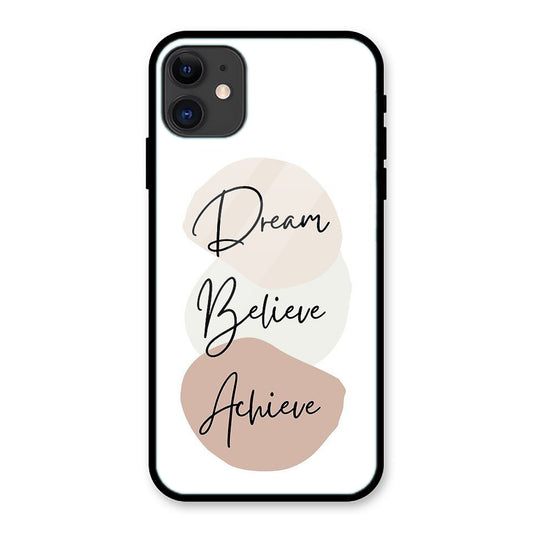 Dream Believe Achieve Text Print iPhone Metal Phone Case
