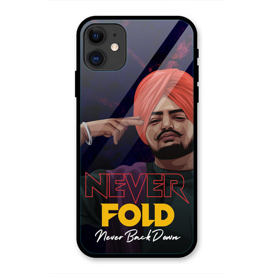 Never Fold, Never Back Down' Text Print iPhone Metal Phone Case