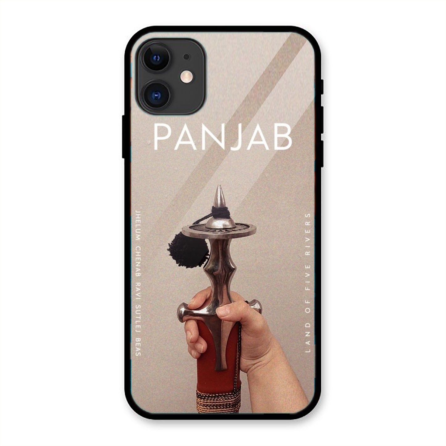 Panjab Sword Print Iphone Metal Phone Case
