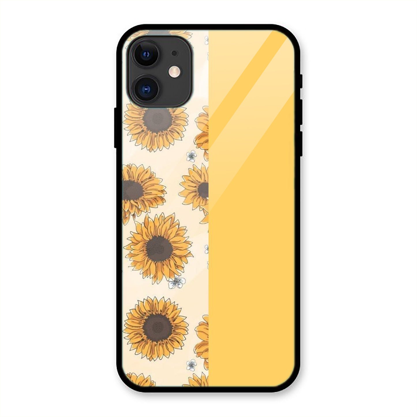 Sunflower Pattern Print Iphone Metal Phone Case