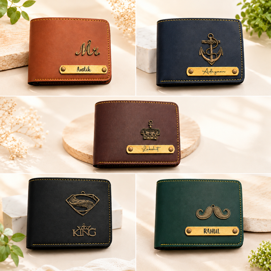 Personalised Leather Wallet with Name & Charm | Perfect for Gifting