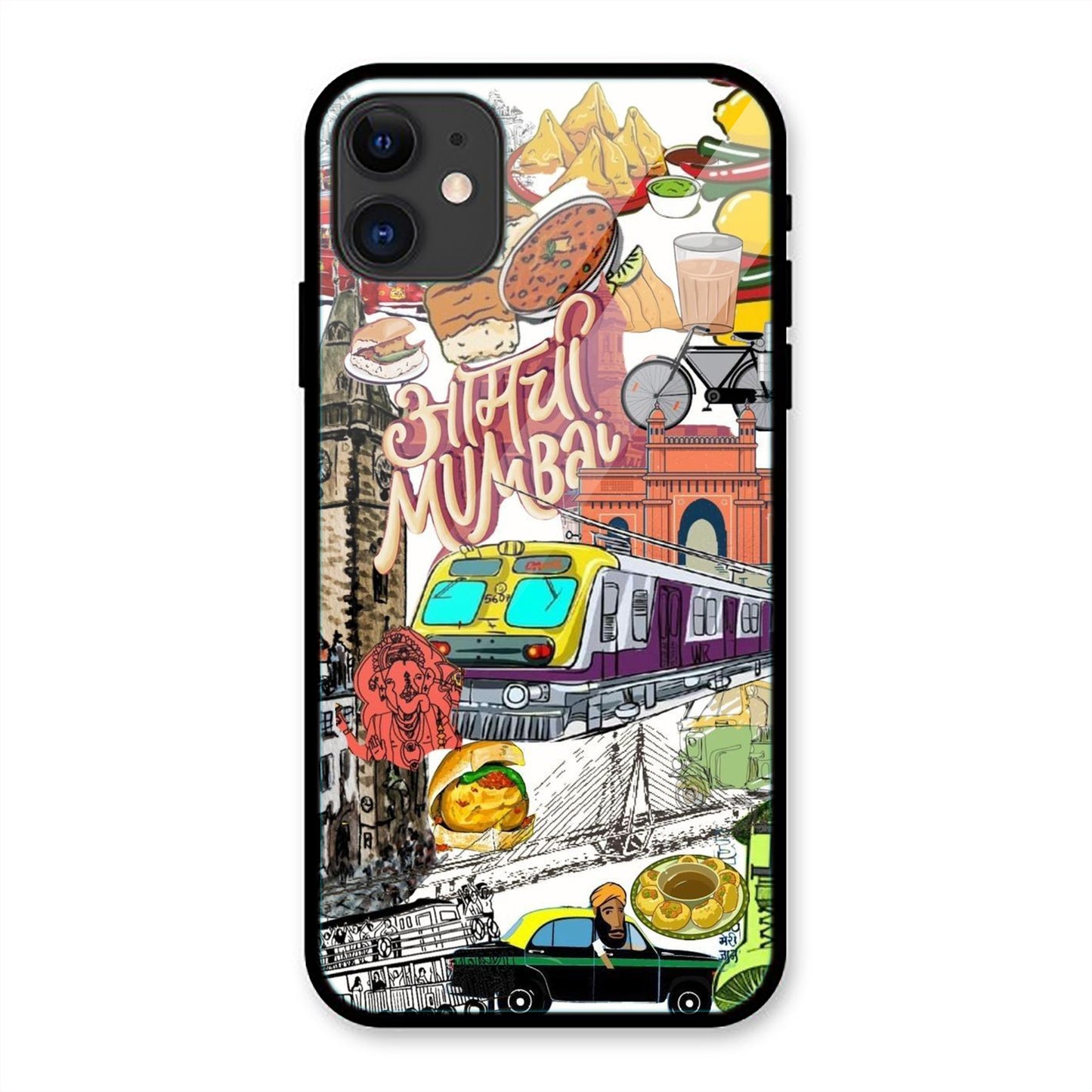 Aamchi Mumbai Print Iphone Metal Phone Case